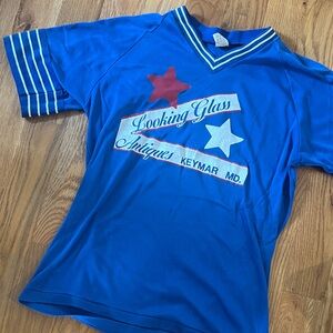 Vintage ringer style looking glass antiques tee